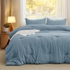 image:imageBedsure King Comforter Set Dark Green Soft Prewashed Bedding for All Seasons 3 Pieces GentleSoft Bed Set 1 Lightweight Comforter 104x90 and 2 Pillowcases 20x3607  Dusty Blue