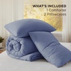 image:imageBedsure King Comforter Set Dark Green Soft Prewashed Bedding for All Seasons 3 Pieces GentleSoft Bed Set 1 Lightweight Comforter 104x90 and 2 Pillowcases 20x3622  Blue