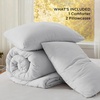 image:imageBedsure King Comforter Set Dark Green Soft Prewashed Bedding for All Seasons 3 Pieces GentleSoft Bed Set 1 Lightweight Comforter 104x90 and 2 Pillowcases 20x3612  Light Grey