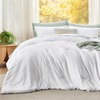 image:imageBedsure King Comforter Set Dark Green Soft Prewashed Bedding for All Seasons 3 Pieces GentleSoft Bed Set 1 Lightweight Comforter 104x90 and 2 Pillowcases 20x3602  White