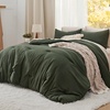 image:imageBedsure King Comforter Set Dark Green Soft Prewashed Bedding for All Seasons 3 Pieces GentleSoft Bed Set 1 Lightweight Comforter 104x90 and 2 Pillowcases 20x3603  Dark Green