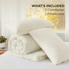 image:imageBedsure King Comforter Set Dark Green Soft Prewashed Bedding for All Seasons 3 Pieces GentleSoft Bed Set 1 Lightweight Comforter 104x90 and 2 Pillowcases 20x3618  Ivory