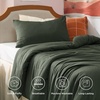 image:imageBedsure King Comforter Set Dark Green Soft Prewashed Bedding for All Seasons 3 Pieces GentleSoft Bed Set 1 Lightweight Comforter 104x90 and 2 Pillowcases 20x3603  Dark Green