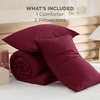 image:imageBedsure King Comforter Set Dark Green Soft Prewashed Bedding for All Seasons 3 Pieces GentleSoft Bed Set 1 Lightweight Comforter 104x90 and 2 Pillowcases 20x3616  Dark Red