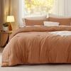 image:imageBedsure King Comforter Set Dark Green Soft Prewashed Bedding for All Seasons 3 Pieces GentleSoft Bed Set 1 Lightweight Comforter 104x90 and 2 Pillowcases 20x3627  Pumpkin