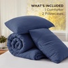 image:imageBedsure King Comforter Set Dark Green Soft Prewashed Bedding for All Seasons 3 Pieces GentleSoft Bed Set 1 Lightweight Comforter 104x90 and 2 Pillowcases 20x3609  Navy