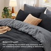 image:imageBedsure King Comforter Set Dark Green Soft Prewashed Bedding for All Seasons 3 Pieces GentleSoft Bed Set 1 Lightweight Comforter 104x90 and 2 Pillowcases 20x3637  BlackGrey