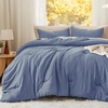 image:imageBedsure King Comforter Set Dark Green Soft Prewashed Bedding for All Seasons 3 Pieces GentleSoft Bed Set 1 Lightweight Comforter 104x90 and 2 Pillowcases 20x3622  Blue