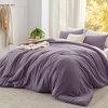 image:imageBedsure King Comforter Set Dark Green Soft Prewashed Bedding for All Seasons 3 Pieces GentleSoft Bed Set 1 Lightweight Comforter 104x90 and 2 Pillowcases 20x3610  Grayish Purple