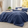 image:imageBedsure King Comforter Set Dark Green Soft Prewashed Bedding for All Seasons 3 Pieces GentleSoft Bed Set 1 Lightweight Comforter 104x90 and 2 Pillowcases 20x3609  Navy
