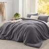 image:imageBedsure King Comforter Set Dark Green Soft Prewashed Bedding for All Seasons 3 Pieces GentleSoft Bed Set 1 Lightweight Comforter 104x90 and 2 Pillowcases 20x3604  Dark Grey