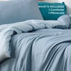 image:imageBedsure King Comforter Set Dark Green Soft Prewashed Bedding for All Seasons 3 Pieces GentleSoft Bed Set 1 Lightweight Comforter 104x90 and 2 Pillowcases 20x3633  Mineral BlueSky