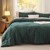 image:imageBedsure King Comforter Set Dark Green Soft Prewashed Bedding for All Seasons 3 Pieces GentleSoft Bed Set 1 Lightweight Comforter 104x90 and 2 Pillowcases 20x3611  Forest Green