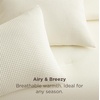 image:imageBedsure Oliver Green Queen Bedding Comforter Set Waffle Breathable Bedding Set All Season Comforter with 3 Pieces 1 Waffle Weave Comforter 90x90 and 2 Pillowcases 20x26Cream