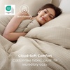 image:imageBedsure Oliver Green Queen Bedding Comforter Set Waffle Breathable Bedding Set All Season Comforter with 3 Pieces 1 Waffle Weave Comforter 90x90 and 2 Pillowcases 20x26Beige