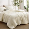 image:imageBedsure Oliver Green Queen Bedding Comforter Set Waffle Breathable Bedding Set All Season Comforter with 3 Pieces 1 Waffle Weave Comforter 90x90 and 2 Pillowcases 20x26Cream