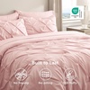 image:imageBedsure Oversized King Comforter Set Grey  Bed in a Bag Bedding Set 7 Pieces GentleSoft Pintuck Bed Set Gift for Family Pinch Pleat Grey Comforter with Sheets Pillowcases amp Shams06  Pink