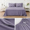 image:imageBedsure Oversized King Comforter Set Grey  Bed in a Bag Bedding Set 7 Pieces GentleSoft Pintuck Bed Set Gift for Family Pinch Pleat Grey Comforter with Sheets Pillowcases amp Shams15  Grayish Purple