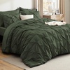 image:imageBedsure Oversized King Comforter Set Grey  Bed in a Bag Bedding Set 7 Pieces GentleSoft Pintuck Bed Set Gift for Family Pinch Pleat Grey Comforter with Sheets Pillowcases amp Shams02  Olive Green