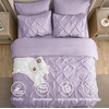 image:imageBedsure Oversized King Comforter Set Grey  Bed in a Bag Bedding Set 7 Pieces GentleSoft Pintuck Bed Set Gift for Family Pinch Pleat Grey Comforter with Sheets Pillowcases amp Shams13  Light Purple