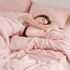 image:imageBedsure Oversized King Comforter Set Grey  Bed in a Bag Bedding Set 7 Pieces GentleSoft Pintuck Bed Set Gift for Family Pinch Pleat Grey Comforter with Sheets Pillowcases amp Shams06  Pink