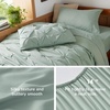 image:imageBedsure Oversized King Comforter Set Grey  Bed in a Bag Bedding Set 7 Pieces GentleSoft Pintuck Bed Set Gift for Family Pinch Pleat Grey Comforter with Sheets Pillowcases amp Shams05  Sage Green