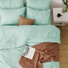 image:imageBedsure Oversized King Comforter Set Grey  Bed in a Bag Bedding Set 7 Pieces GentleSoft Pintuck Bed Set Gift for Family Pinch Pleat Grey Comforter with Sheets Pillowcases amp Shams28  Mint Green