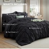 image:imageBedsure Oversized King Comforter Set Grey  Bed in a Bag Bedding Set 7 Pieces GentleSoft Pintuck Bed Set Gift for Family Pinch Pleat Grey Comforter with Sheets Pillowcases amp Shams11  Black