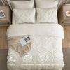 image:imageBedsure Oversized King Comforter Set Grey  Bed in a Bag Bedding Set 7 Pieces GentleSoft Pintuck Bed Set Gift for Family Pinch Pleat Grey Comforter with Sheets Pillowcases amp Shams19  Ivory