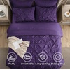 image:imageBedsure Oversized King Comforter Set Grey  Bed in a Bag Bedding Set 7 Pieces GentleSoft Pintuck Bed Set Gift for Family Pinch Pleat Grey Comforter with Sheets Pillowcases amp Shams23  Purple