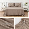 image:imageBedsure Oversized King Comforter Set Grey  Bed in a Bag Bedding Set 7 Pieces GentleSoft Pintuck Bed Set Gift for Family Pinch Pleat Grey Comforter with Sheets Pillowcases amp Shams20  Khaki