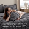 image:imageBedsure Oversized King Comforter Set Grey  Bed in a Bag Bedding Set 7 Pieces GentleSoft Pintuck Bed Set Gift for Family Pinch Pleat Grey Comforter with Sheets Pillowcases amp Shams04  Dark Grey