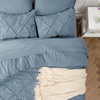 image:imageBedsure Oversized King Comforter Set Grey  Bed in a Bag Bedding Set 7 Pieces GentleSoft Pintuck Bed Set Gift for Family Pinch Pleat Grey Comforter with Sheets Pillowcases amp Shams07  Mineral Blue