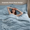 image:imageBedsure Oversized King Comforter Set Grey  Bed in a Bag Bedding Set 7 Pieces GentleSoft Pintuck Bed Set Gift for Family Pinch Pleat Grey Comforter with Sheets Pillowcases amp Shams18  Light Blue
