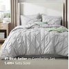 image:imageBedsure Oversized King Comforter Set Grey  Bed in a Bag Bedding Set 7 Pieces GentleSoft Pintuck Bed Set Gift for Family Pinch Pleat Grey Comforter with Sheets Pillowcases amp Shams22  Light Grey