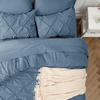 image:imageBedsure Oversized King Comforter Set Grey  Bed in a Bag Bedding Set 7 Pieces GentleSoft Pintuck Bed Set Gift for Family Pinch Pleat Grey Comforter with Sheets Pillowcases amp Shams07  Mineral Blue