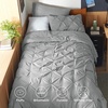image:imageBedsure Oversized King Comforter Set Grey  Bed in a Bag Bedding Set 7 Pieces GentleSoft Pintuck Bed Set Gift for Family Pinch Pleat Grey Comforter with Sheets Pillowcases amp Shams01  Grey