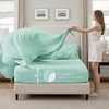 image:imageBedsure Oversized King Comforter Set Grey  Bed in a Bag Bedding Set 7 Pieces GentleSoft Pintuck Bed Set Gift for Family Pinch Pleat Grey Comforter with Sheets Pillowcases amp Shams28  Mint Green