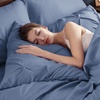 image:imageBedsure Oversized King Comforter Set Grey  Bed in a Bag Bedding Set 7 Pieces GentleSoft Pintuck Bed Set Gift for Family Pinch Pleat Grey Comforter with Sheets Pillowcases amp Shams08  Slate Blue