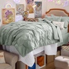 image:imageBedsure Oversized King Comforter Set Grey  Bed in a Bag Bedding Set 7 Pieces GentleSoft Pintuck Bed Set Gift for Family Pinch Pleat Grey Comforter with Sheets Pillowcases amp Shams05  Sage Green