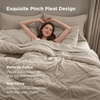 image:imageBedsure Oversized King Comforter Set Grey  Bed in a Bag Bedding Set 7 Pieces GentleSoft Pintuck Bed Set Gift for Family Pinch Pleat Grey Comforter with Sheets Pillowcases amp Shams09  Beige