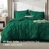 image:imageBedsure Oversized King Comforter Set Grey  Bed in a Bag Bedding Set 7 Pieces GentleSoft Pintuck Bed Set Gift for Family Pinch Pleat Grey Comforter with Sheets Pillowcases amp Shams26  Emerald Green