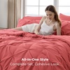 image:imageBedsure Oversized King Comforter Set Grey  Bed in a Bag Bedding Set 7 Pieces GentleSoft Pintuck Bed Set Gift for Family Pinch Pleat Grey Comforter with Sheets Pillowcases amp Shams30  Coral