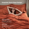 image:imageBedsure Oversized King Comforter Set Grey  Bed in a Bag Bedding Set 7 Pieces GentleSoft Pintuck Bed Set Gift for Family Pinch Pleat Grey Comforter with Sheets Pillowcases amp Shams16  Burnt Orange
