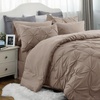 image:imageBedsure Oversized King Comforter Set Grey  Bed in a Bag Bedding Set 7 Pieces GentleSoft Pintuck Bed Set Gift for Family Pinch Pleat Grey Comforter with Sheets Pillowcases amp Shams20  Khaki