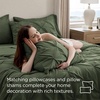 image:imageBedsure Oversized King Comforter Set Grey  Bed in a Bag Bedding Set 7 Pieces GentleSoft Pintuck Bed Set Gift for Family Pinch Pleat Grey Comforter with Sheets Pillowcases amp Shams02  Olive Green