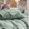 image:imageBedsure Oversized King Comforter Set Grey  Bed in a Bag Bedding Set 7 Pieces GentleSoft Pintuck Bed Set Gift for Family Pinch Pleat Grey Comforter with Sheets Pillowcases amp Shams05  Sage Green