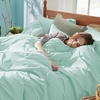 image:imageBedsure Oversized King Comforter Set Grey  Bed in a Bag Bedding Set 7 Pieces GentleSoft Pintuck Bed Set Gift for Family Pinch Pleat Grey Comforter with Sheets Pillowcases amp Shams28  Mint Green