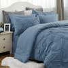 image:imageBedsure Oversized King Comforter Set Grey  Bed in a Bag Bedding Set 7 Pieces GentleSoft Pintuck Bed Set Gift for Family Pinch Pleat Grey Comforter with Sheets Pillowcases amp Shams07  Mineral Blue