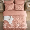 image:imageBedsure Oversized King Comforter Set Grey  Bed in a Bag Bedding Set 7 Pieces GentleSoft Pintuck Bed Set Gift for Family Pinch Pleat Grey Comforter with Sheets Pillowcases amp Shams29  Dusty Pink